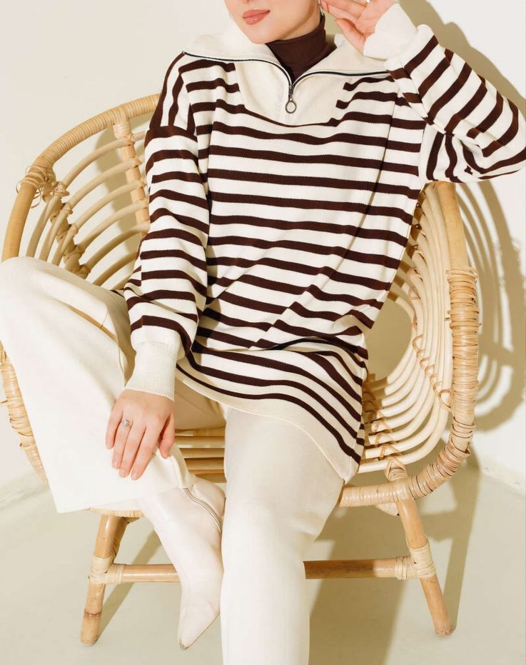 #trikotunik #çızgilitunik #trikokazak - Görsel 3