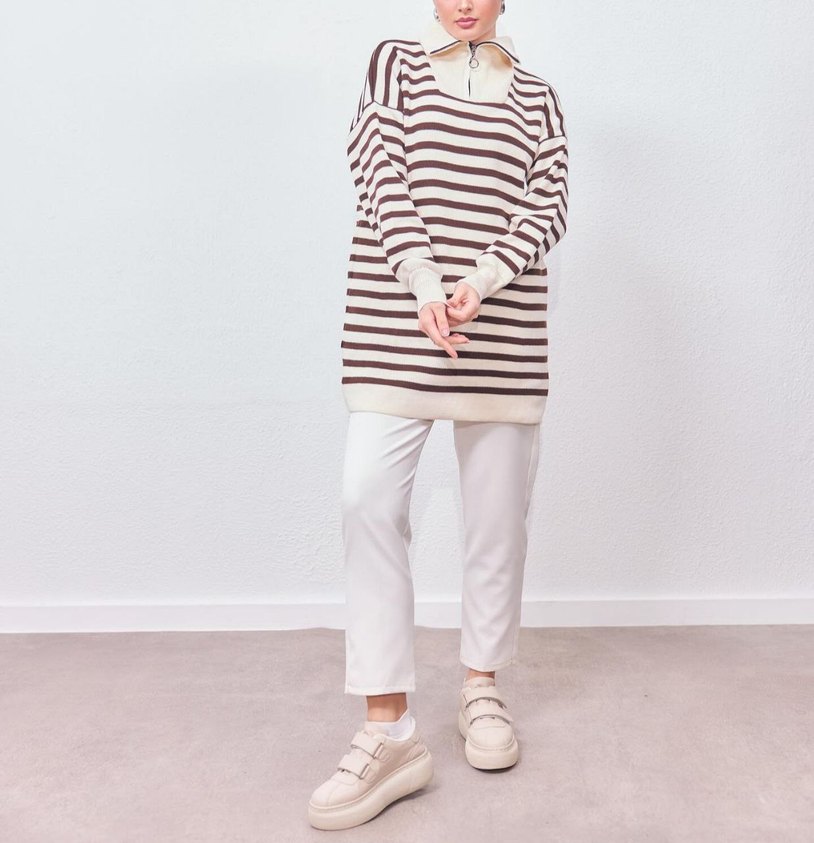 #trikotunik #çızgilitunik #trikokazak - Görsel 2