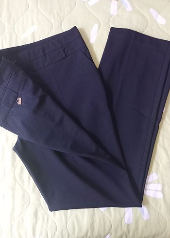 Kadın lacivert Midi Kumaş Pantolon - Görsel 2