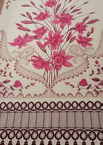 Pembe Çiçek Desenli nostaljik antika perde - Görsel 4