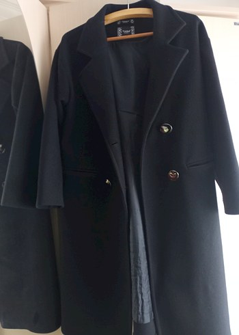 Siyah Çift Düğmeli Kaban - Görsel 2