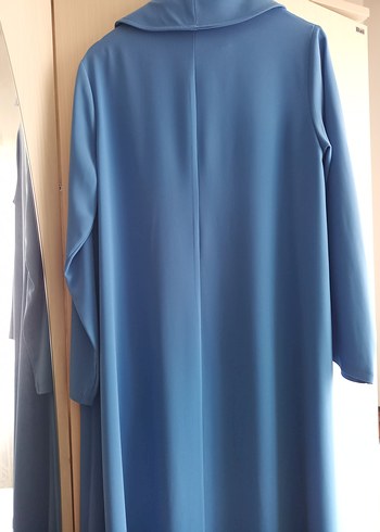 Mavi Düğmeli Uzun Kadın Blazer Ceket - Görsel 3