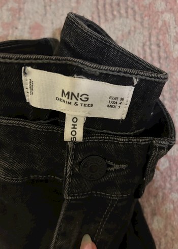 Siyah Kadın Grunge Punk Dar Yüksek Bel Jean Pantolon - Görsel 3