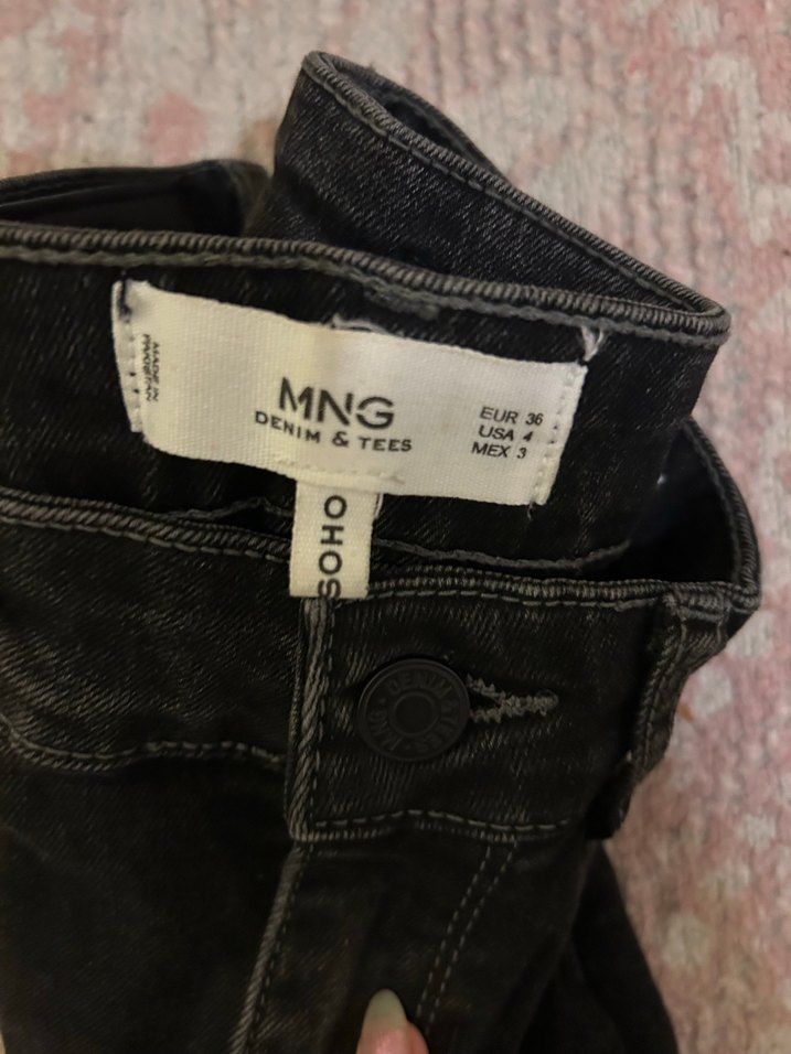 Siyah Kadın Grunge Punk Dar Yüksek Bel Jean Pantolon - Görsel 3