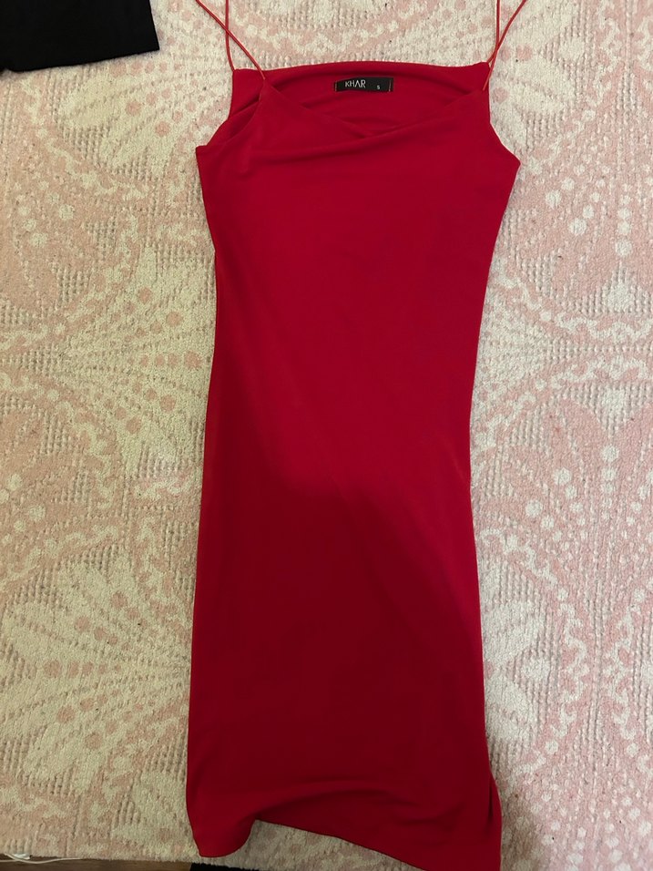 Kırmızı Mini Elbise - Görsel 3