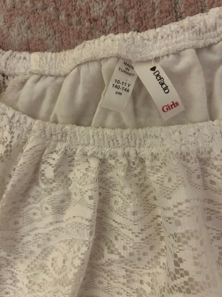 Dantel Detaylı Beyaz Bohem Bluz - Görsel 2