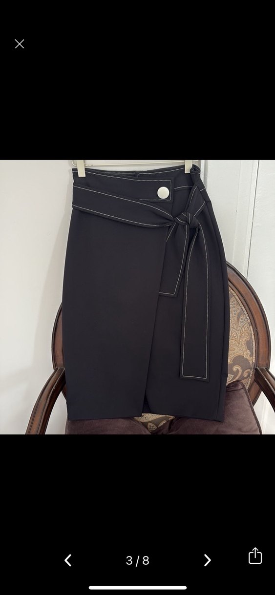 Zara kemerli kruvaze etek - Görsel 3