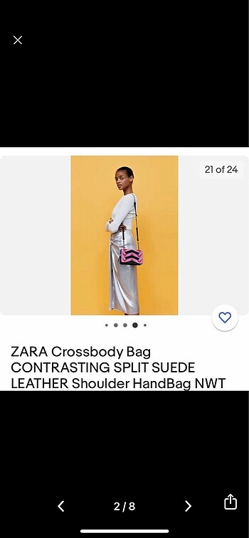 Zara Zara hakiki deri (süet)zincirli çanta