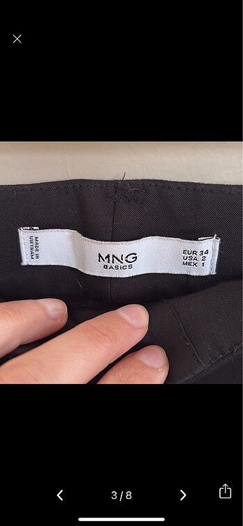 xs Beden Mango düz kesim pantolon