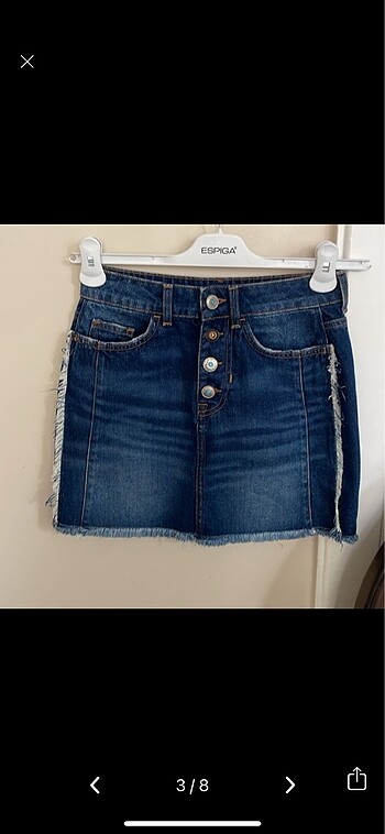 xs Beden Zara dekoratif düğmeli denim etek