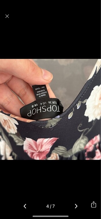 s Beden Topshop çiçek desenli elbise