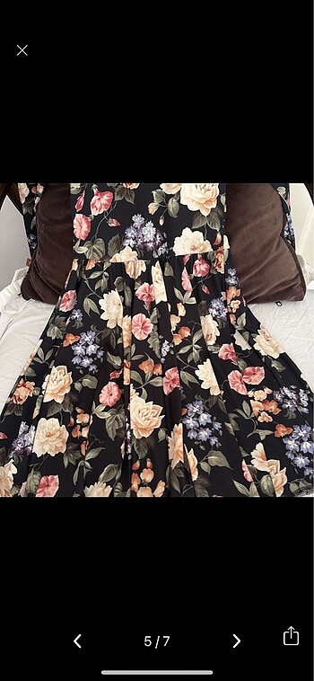 s Beden siyah Renk Topshop çiçek desenli elbise