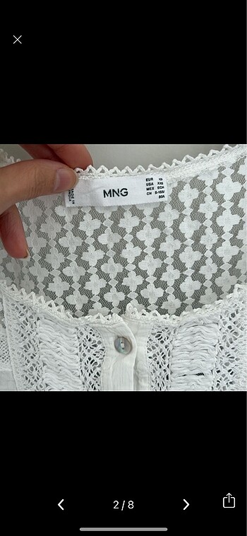 Mango Mango dantelli ve işlemeli bluz