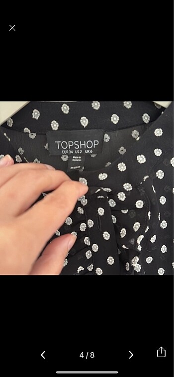 xs Beden Topshop puantiyeli gömlek