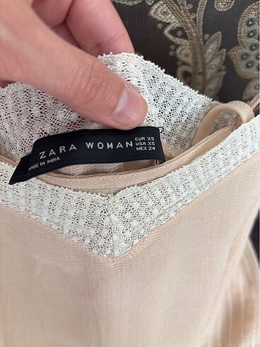 xs Beden Zara dantel şeritli elbise