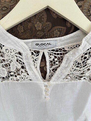 Glocal Glocal marka yakası dantelli bluz