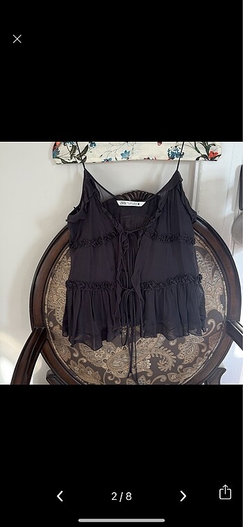 Zara Zara fırfırlı ince askılı top