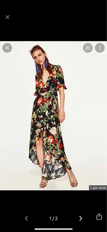 Zara Zara çiçek desenli elbise