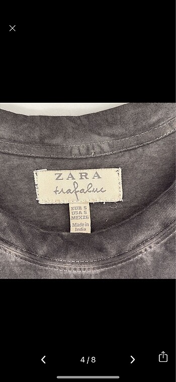 s Beden gri Renk Zara Limited edition tişört