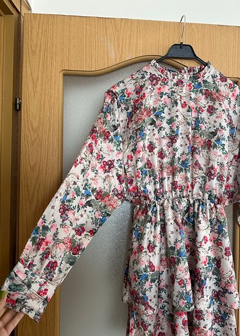 Çiçek Desenli Bohem Mini Kadın Elbise - Görsel 3