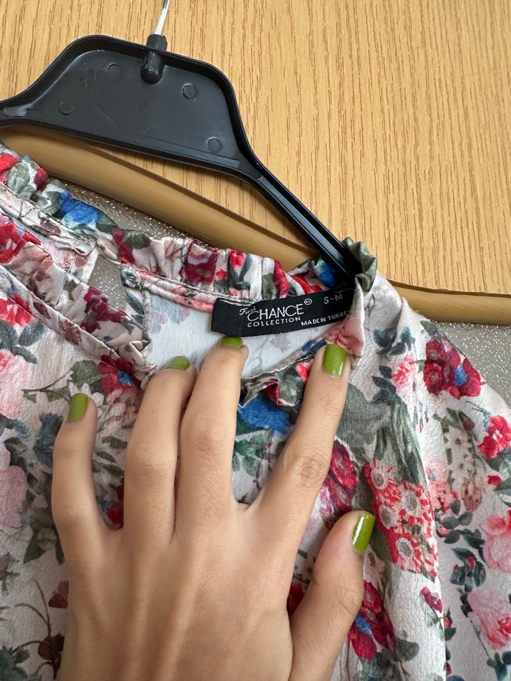 Çiçek Desenli Bohem Mini Kadın Elbise - Görsel 4