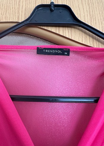 Pembe Drapeli Uzun Kollu Kadın Abiye Elbise - Görsel 4