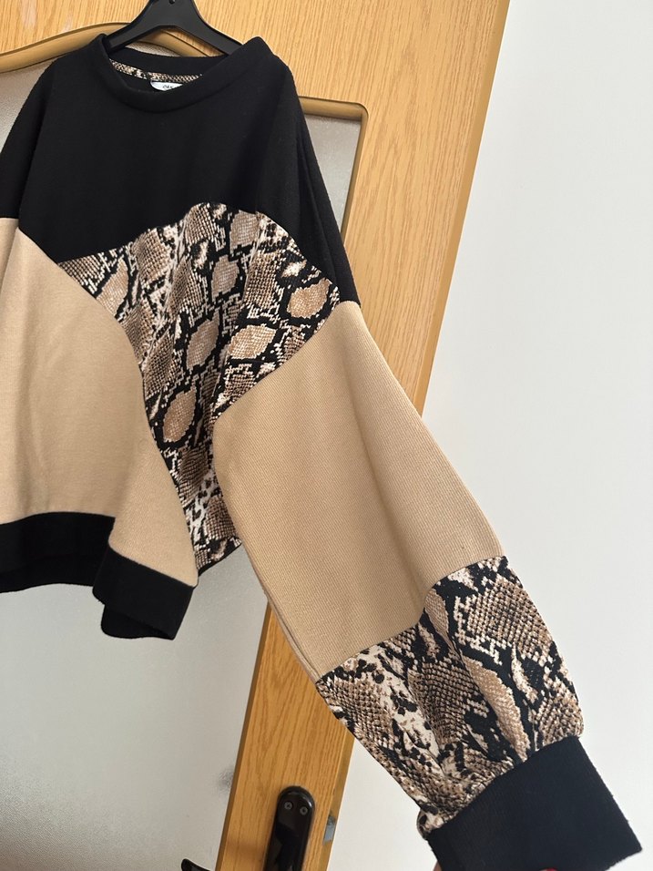 Kadın Yılan Desenli Örme Sweatshirt - Görsel 3