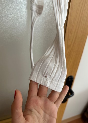 beyaz dar kesim kadın uzun kollu - Görsel 6