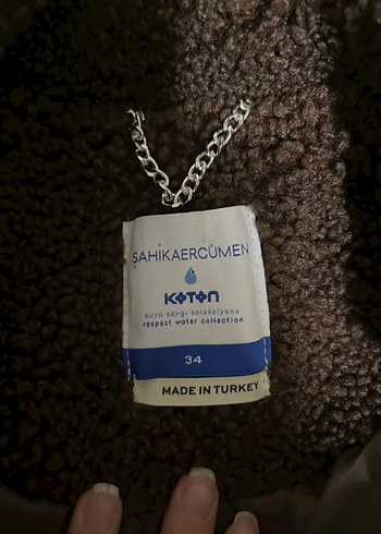 Koton Kahverengi Peluş Midi Kadın Kaban - Görsel 5