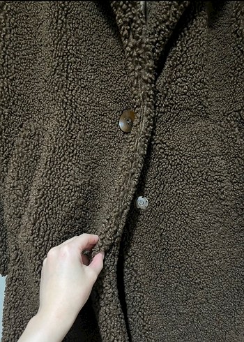 Koton Kahverengi Peluş Midi Kadın Kaban - Görsel 2