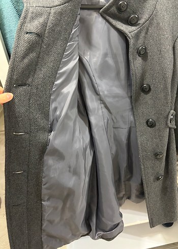 Koton Antrasit Yünlü Kaban - Görsel 3