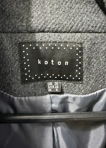 Koton Antrasit Yünlü Kaban - Görsel 4