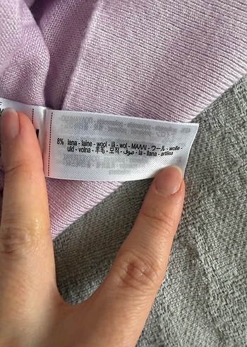 Zara İnci Detaylı İnce Lila Triko Kazak - Görsel 4