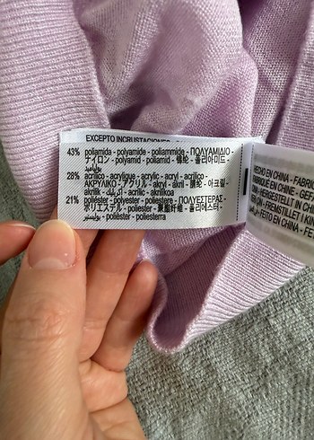 Zara İnci Detaylı İnce Lila Triko Kazak - Görsel 5