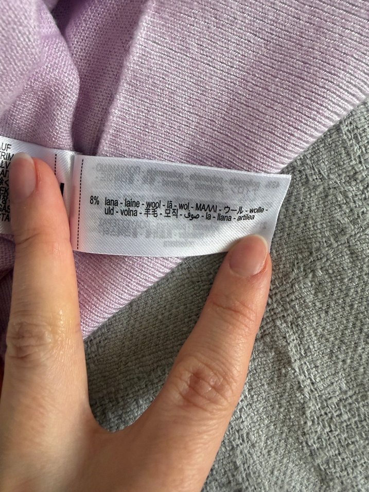 Zara İnci Detaylı İnce Lila Triko Kazak - Görsel 4