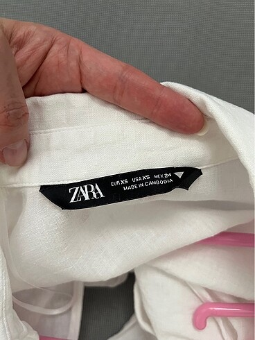 Zara Keten Beyaz Gömlek - Görsel 4