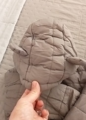 Erkek Çocuk Gri Kapüşonlu Mont - Görsel 3