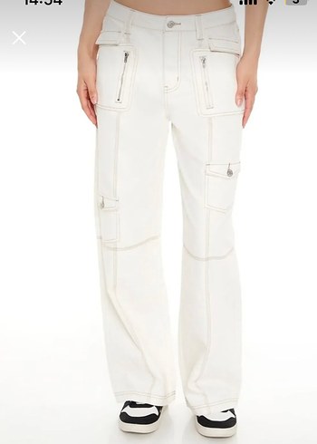 FOREVER 21 STRAİGHT LEG KARGO JEAN PANTOLON