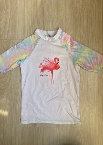 Kız Çocuk Pastel Batik Kısa Kollu Mayo Üstü