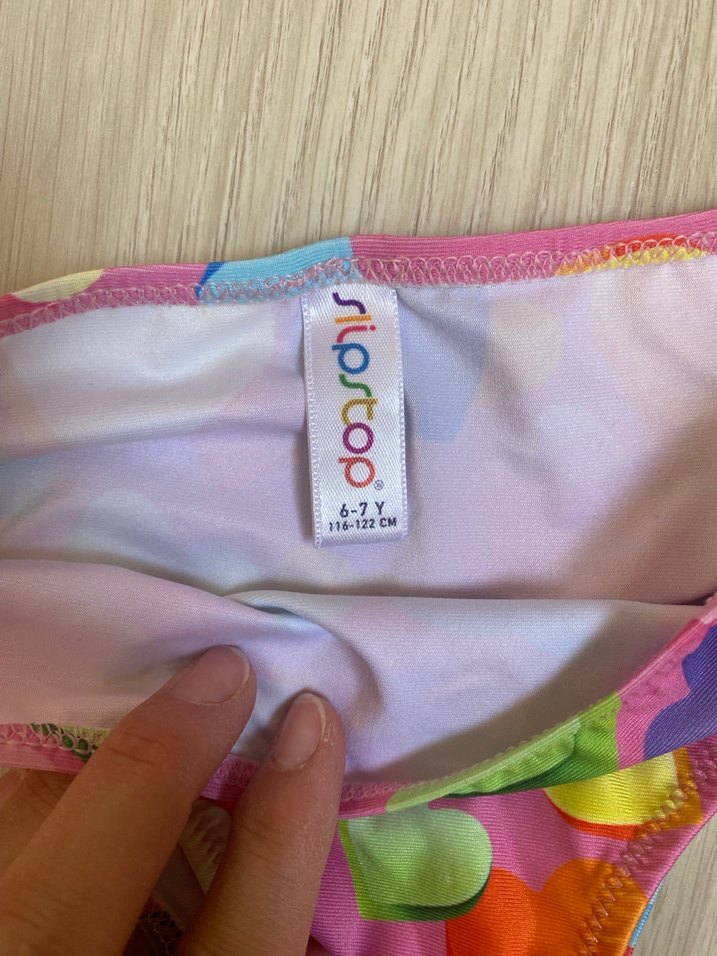 Renkli Kalp Desenli Kız Bikini - Görsel 3