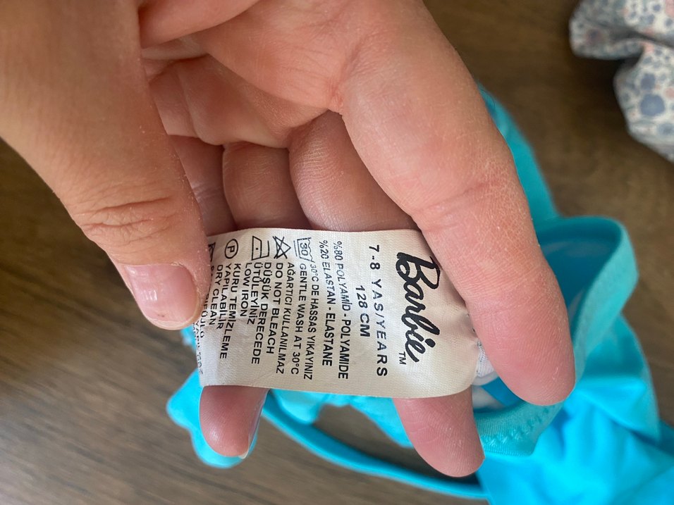 Turkuaz Kız Çocuk Askılı Bikini Takımı - Görsel 5