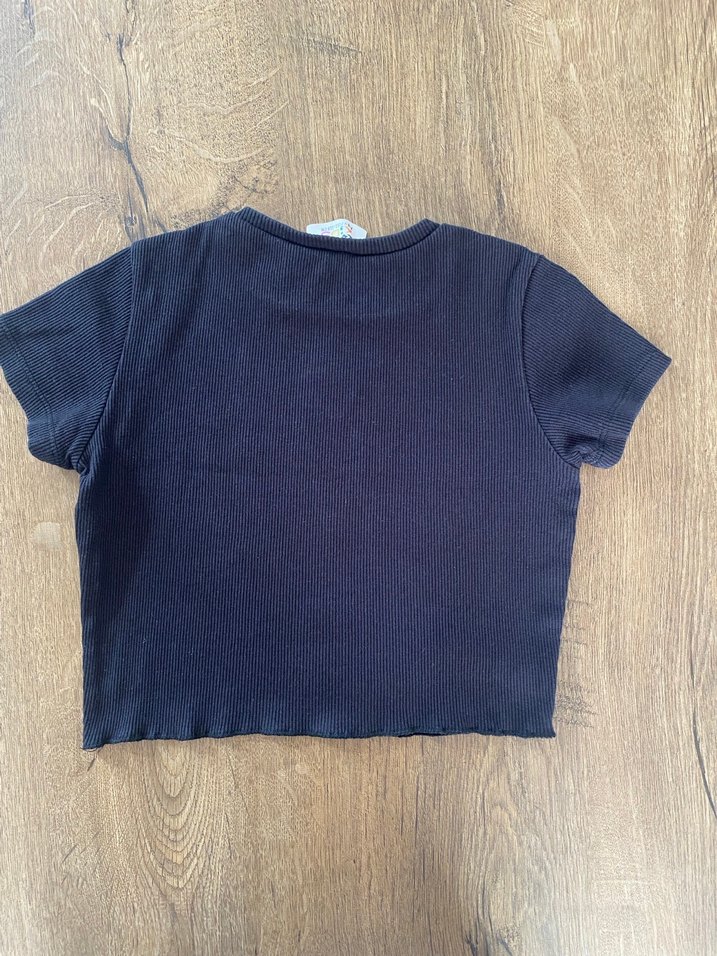 Kız Çocuk Siyah Kısa Kollu Tişört - Görsel 2