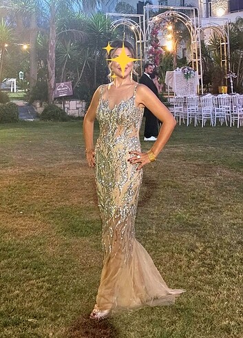 İthal abiye ,full el işlemeli gece elbisesi