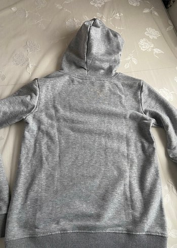 Gri NASA Baskılı Kapüşonlu Kadın Sweatshirt - Görsel 4