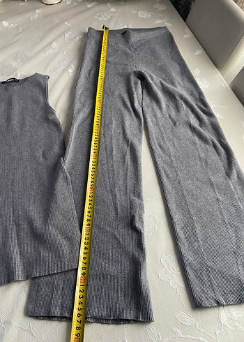 Gri triko Rahat Kesim Kadın bluz Pantolon - Görsel 3