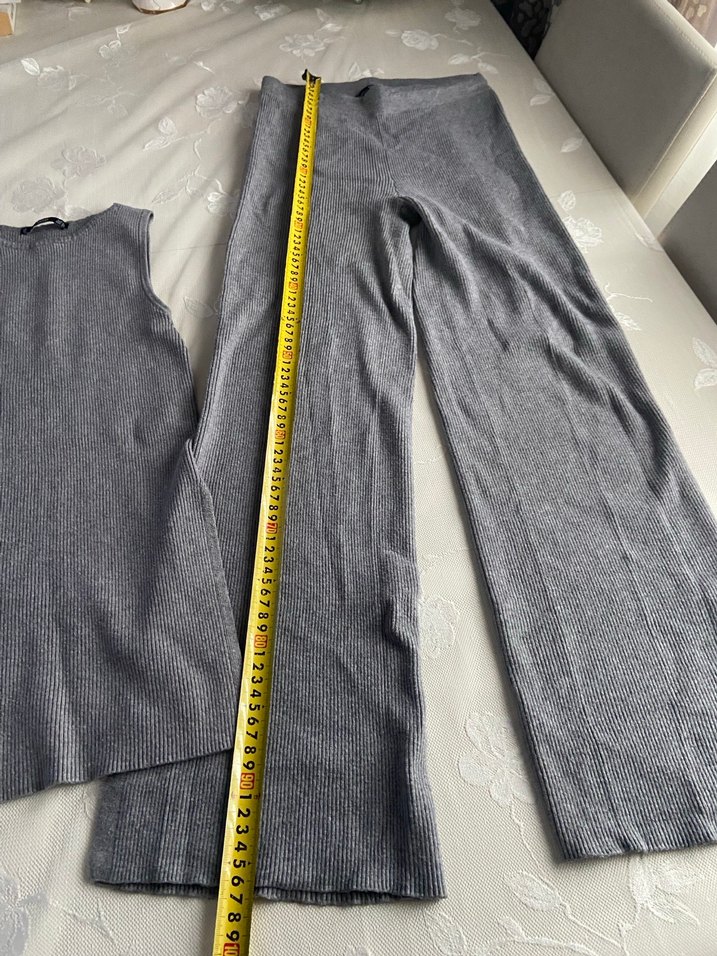 Gri triko Rahat Kesim Kadın bluz Pantolon - Görsel 3