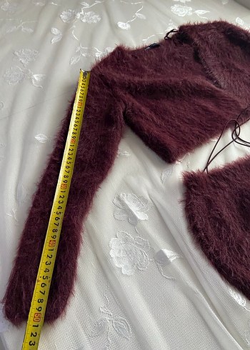 Bordo zata badili balero Kadın Mini Triko Takım - Görsel 2