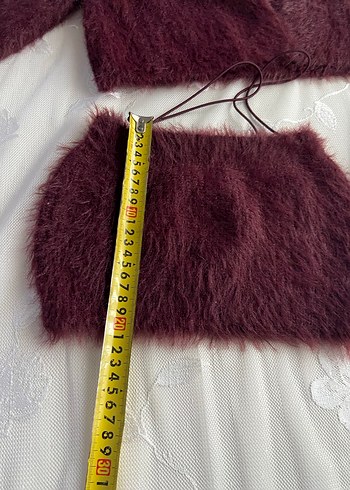 Bordo zata badili balero Kadın Mini Triko Takım - Görsel 3