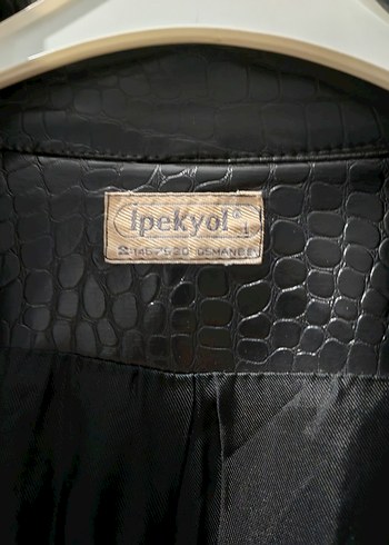 ipekyol Vintage Siyah Deri ceket uzun ipek yol