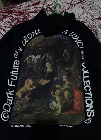 l Beden siyah Renk Leonardo da Vinci Sweatshirt unisex